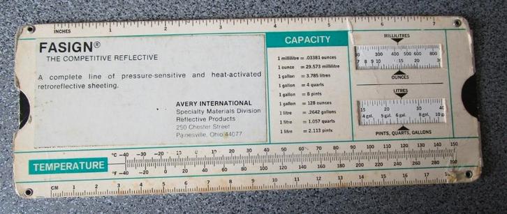 Règle à glissière règle à calcul vintage Fasign Avery, Antiquités & Art, Antiquités | Outils & Instruments, Enlèvement ou Envoi