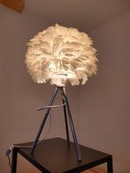 Witte Veren Tafellamp – 50 cm hoog, 50 tot 75 cm, Elgi, Ophalen of Verzenden, Zo goed als nieuw