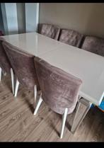 Tafel met 6 stoelen, Huis en Inrichting, Tafels | Eettafels, Ophalen, Gebruikt, Vijf personen of meer, Rechthoekig