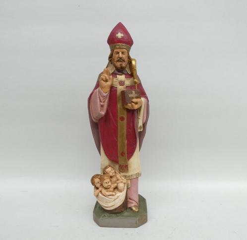 "Sint Nicolaas met de kindjes in de pekelkuip" in gips, Antiek en Kunst, Antiek | Religieuze voorwerpen, Ophalen