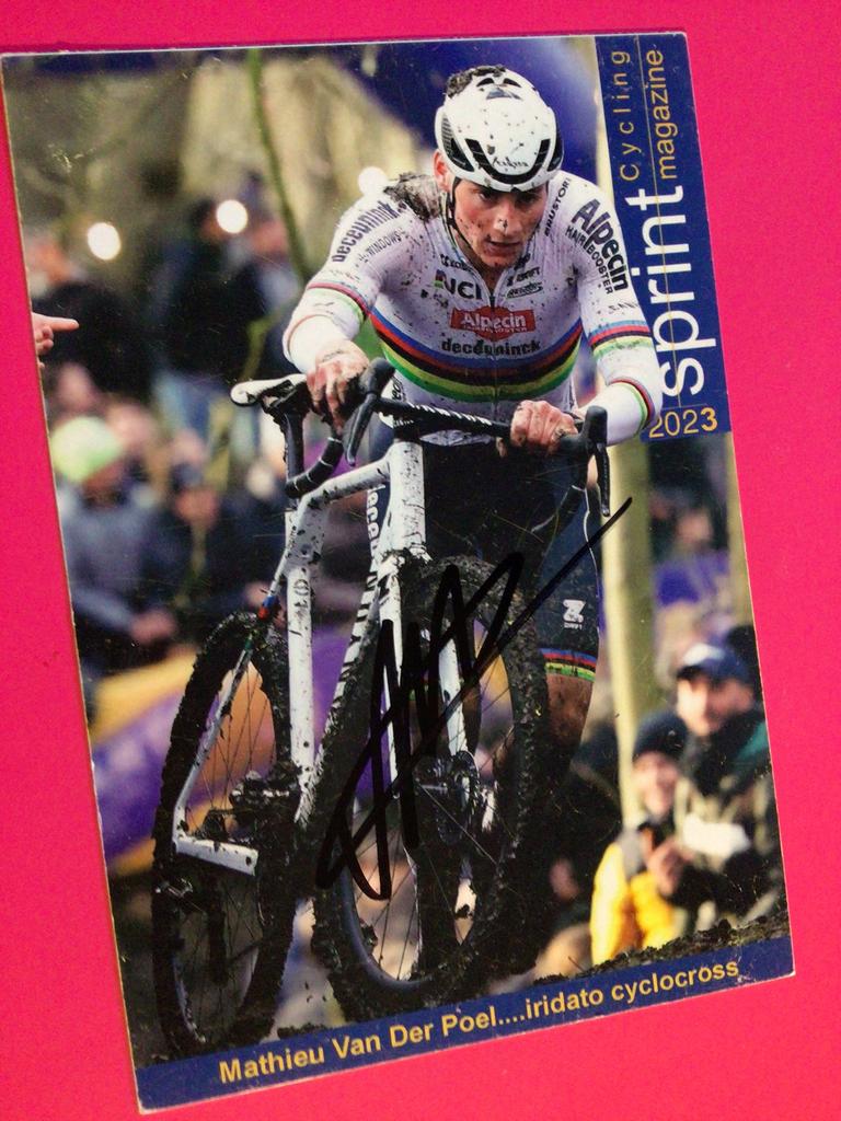 Wielerkaart wk 2023 team alpecin  mathieu van der poel signe, Verzenden, Zo goed als nieuw