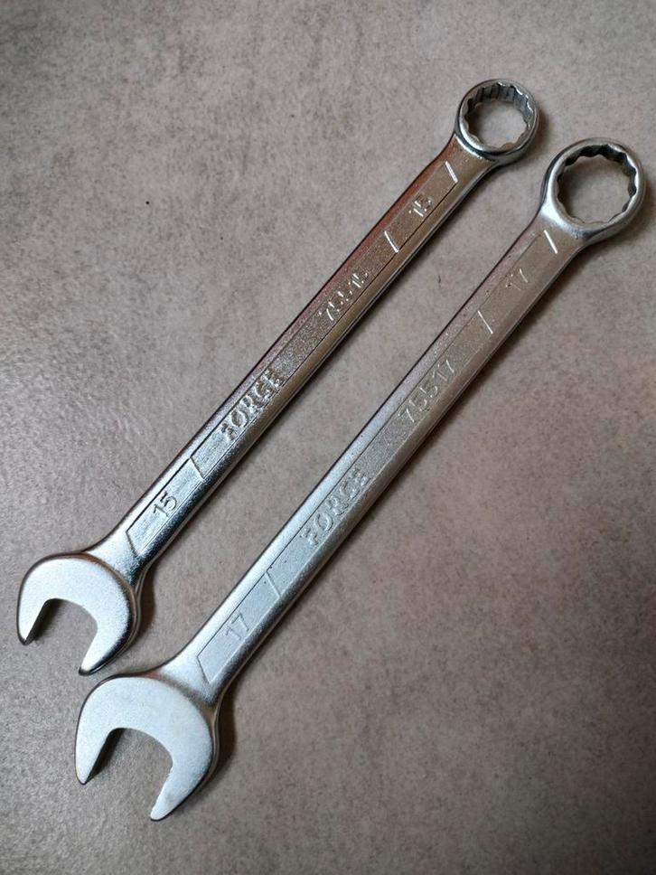 Force Steekringsleutels 15 en 17 mm, Auto diversen, Autogereedschap, Zo goed als nieuw, Ophalen of Verzenden
