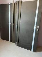 2 portes intérieurs MDF noires avec bande inox sur une face, Bricolage & Construction, Enlèvement, Utilisé