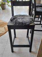 3x mooie zwarte houten barkrukken. Landelijke stijl., Huis en Inrichting, Stoelen, Ophalen, Zo goed als nieuw, Zwart