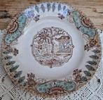 Oud Japans bord, bruin / lichtblauw, lichtbeboterd, Antiek en Kunst, Ophalen of Verzenden