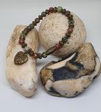 Handgemaakte armband met natuurstenen,nieuw, Ophalen of Verzenden, Nieuw, Bruin, Elastiek