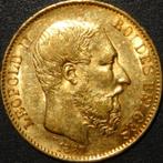 Goud - België - 20 Francs - Leopold II – 1867, Goud, Goud, Ophalen of Verzenden, Losse munt
