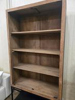 wandkast - glas deuren gebroken - in teakhout 220Hx110x40, Huis en Inrichting, Ophalen, Gebruikt, Glas, Met plank(en)