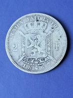 1867 België 2 francs in zilver Leopold II, Zilver, Zilver, Losse munt, Verzenden