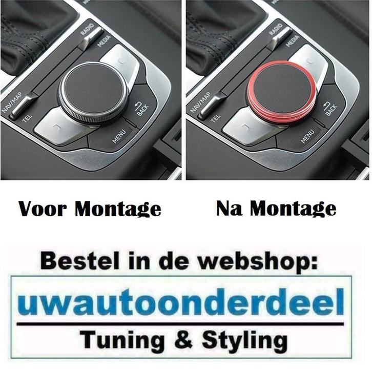 Navigatie knop Trim Rood Geschikt voor Audi A3 S3 Rs3 8V MMI, Autos : Divers, Tuning & Styling, Envoi