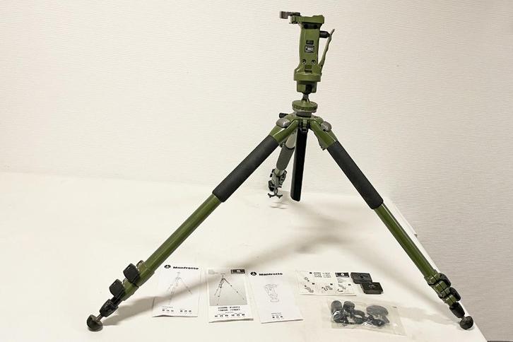 Manfrotto 055NAT3 aluminium statief met balhoofd, Audio, Tv en Foto, Fotografie | Statieven en Balhoofden, Gebruikt, Driepoot