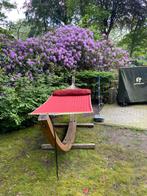 Tweepersoons hangmat & houten standaard, Tuin en Terras, Hangmatten, Ophalen, Gebruikt, Meerpersoons, Met standaard
