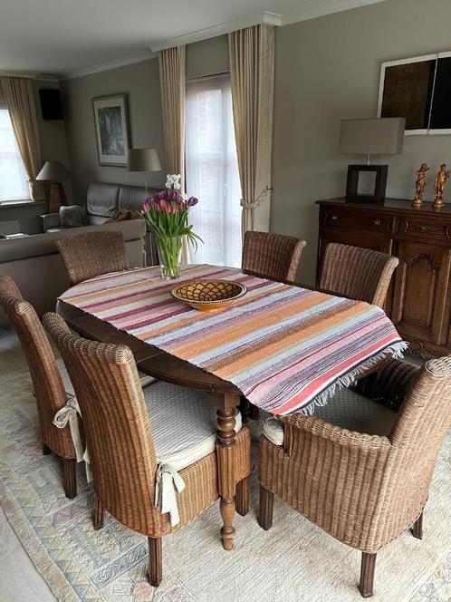 degelijke rotan stoelen, Huis en Inrichting, Stoelen, Gebruikt, Vijf, Zes of meer stoelen, Riet of Rotan, Bruin, Ophalen