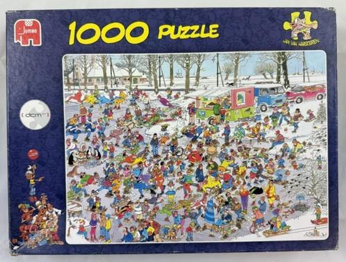 Jan van Haasteren Puzzel 1000 stukjes op glad ijs compleet, Hobby en Vrije tijd, Denksport en Puzzels, Zo goed als nieuw, Verzenden