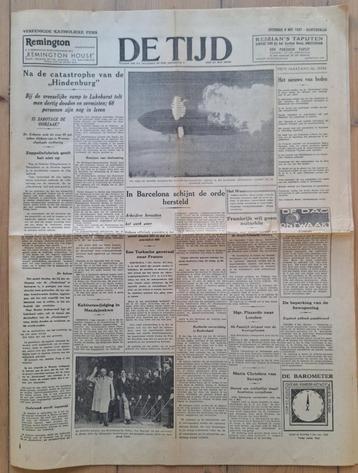 De Tijd 1937 - Zeppelin in brand beschikbaar voor biedingen