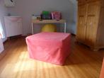 Pouf transformable en lit simple, Rouge, Pliable, Métal, 190 cm ou moins