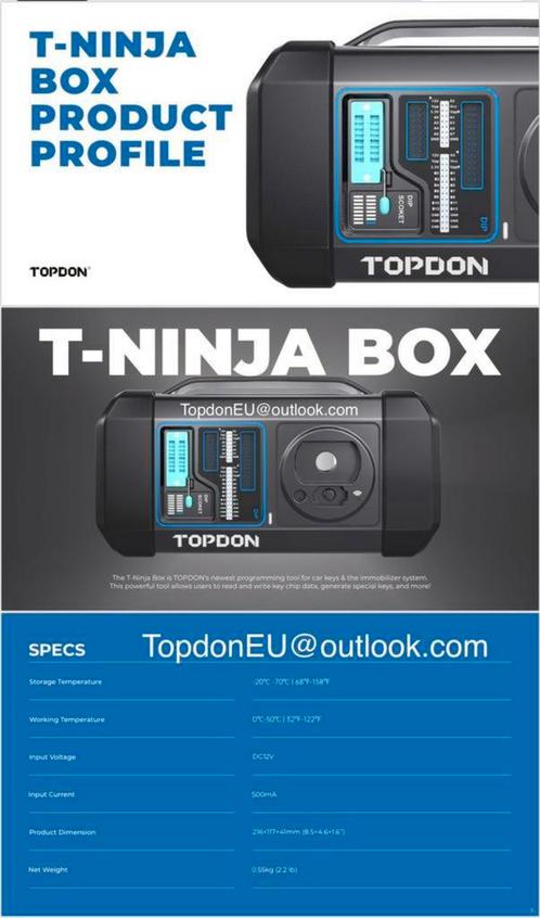 T-Ninja Box TOPDON Keyprog, Autos : Divers, Outils de voiture, Neuf, Enlèvement ou Envoi