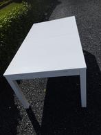 Witte trendy uitschuifbare tafel voor 10 a 12 personen, 200 cm of meer, 50 tot 100 cm, Gebruikt, Rechthoekig