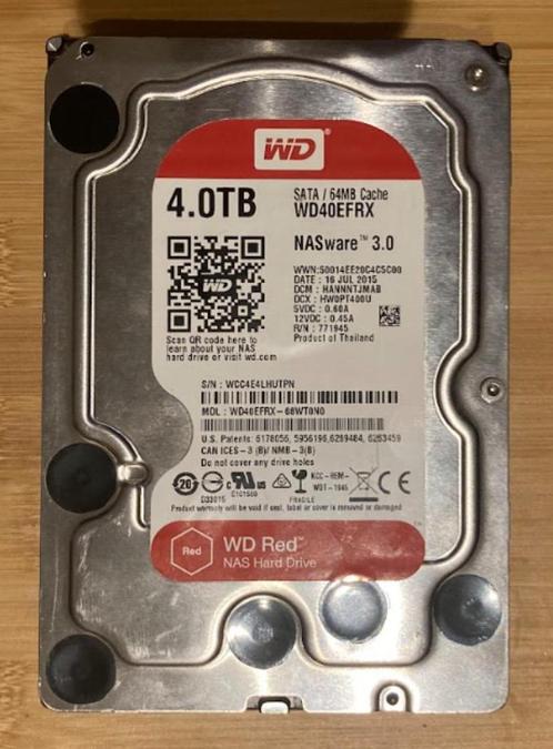 WD Red NAS Harde Schijf 4TB (WD40EFRX), Computers en Software, Harde schijven, Gebruikt, NAS, Ophalen of Verzenden