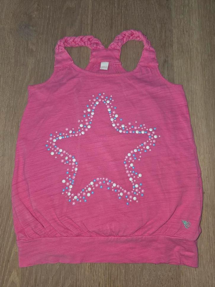 Roze katoenen topje met ster maat 116 / 122 Esprit, Kinderen en Baby's, Kinderkleding | Maat 116, Zo goed als nieuw, Meisje, Shirt of Longsleeve
