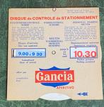 Oude parkeerschijf reclame Gancia garage vintage  ‘60 ‘70, Ophalen of Verzenden
