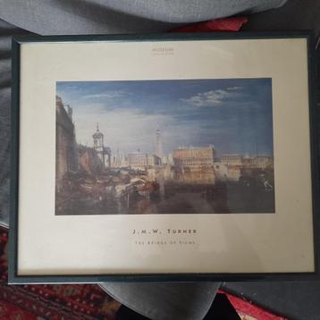 Poster JMW Turner "le pont des soupirs" sous cadre disponible aux enchères