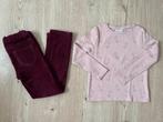 JBC en TEX, longsleeve en broek velours 122, Kinderen en Baby's, Kinderkleding | Maat 122, Ophalen of Verzenden, JBC, Meisje, Broek