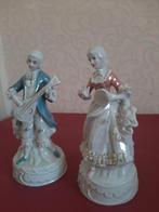 Set vintage porseleinen beeldjes – barokstijl muziekkoppel, Ophalen of Verzenden