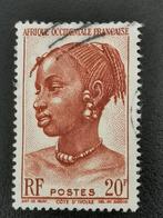 Frans West-Afrika 1947 - jonge Peulh vrouw uit Ivoorkust, Ophalen of Verzenden, Overige landen, Gestempeld