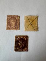Lot 3 oude postzegels Spanje 1800s — Isabel II & Comunica, Ophalen of Verzenden