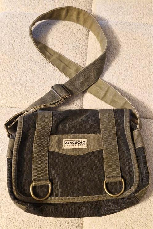 Ayacucho stoere canvas schoudertas, Handtassen en Accessoires, Tassen | Schoudertassen, Zo goed als nieuw, Grijs, Ophalen of Verzenden
