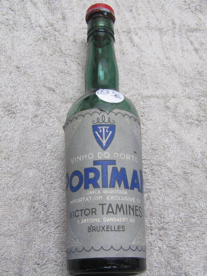 Lege wijnfles, gegoten glas, H24-D6-P0, 1000 g, Verzamelen, Wijnen, Gebruikt, Port, Ophalen of Verzenden