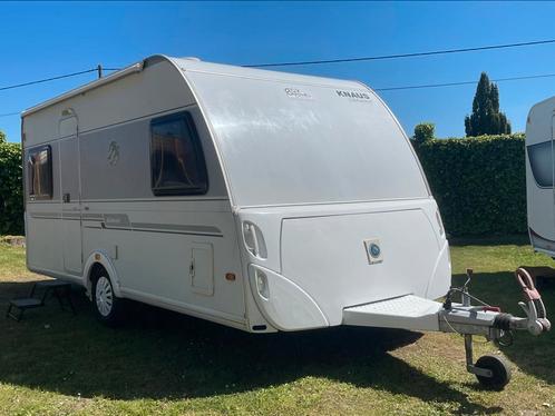 Mooie caravan Knaus 470 met mover, rondzit, fransbed, Caravans en Kamperen, Caravans, Bedrijf, tot en met 4, Rondzit, Knaus, Fietsenrek