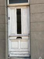 Houten buitendeur met smeedijzer & bronzen brievenbus, 215 cm of meer, 80 tot 100 cm, Gebruikt, Hout