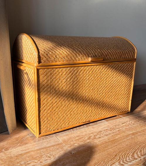 Vintage rotan kist - boho stijl, Huis en Inrichting, Woonaccessoires | Kisten, Zo goed als nieuw, 50 tot 75 cm, Minder dan 50 cm