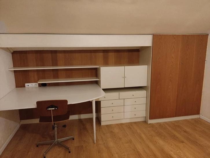 Retro/vintage inbouwkast + bureau, Huis en Inrichting, Kasten | Kleerkasten, Ophalen