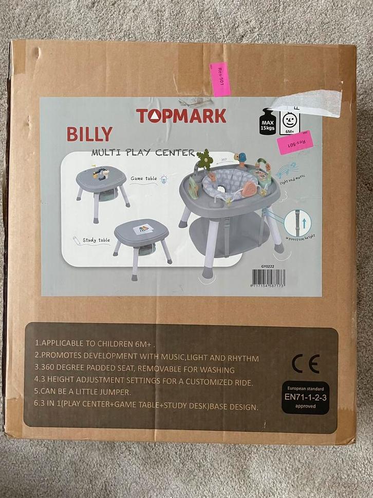 Topmark speeltafel Billy 3 in 1 NIEUW IN DE VERPAKKING, Kinderen en Baby's, Speelgoed | Speeltafels, Nieuw, Ophalen
