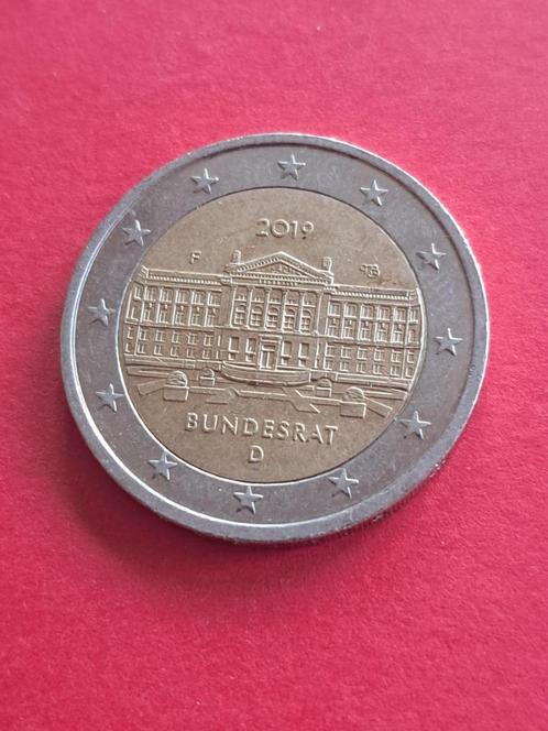2019 Duitsland 2 euro 70 jaar Bundesrat F Stuttgart, Postzegels en Munten, Munten | Europa | Euromunten, Losse munt, 2 euro, Duitsland