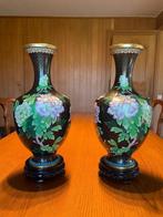 Paar cloisonné vazen hoogte 39 cm, Antiek en Kunst, Ophalen of Verzenden