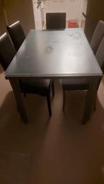 Eet tafel +4stoelen, Huis en Inrichting, Ophalen, Gebruikt, 100 tot 150 cm, 50 tot 100 cm