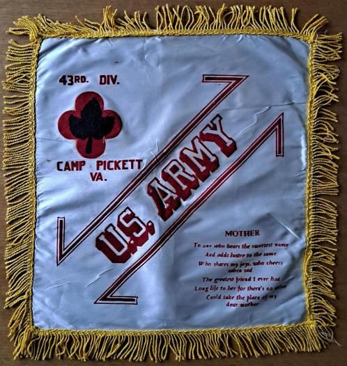Pillow Cover WW2 - 43rd Division, Verzamelen, Militaria | Tweede Wereldoorlog, Landmacht, Overige typen, Ophalen of Verzenden