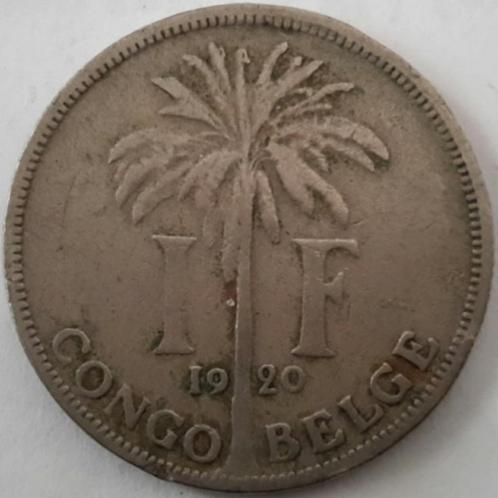 CONGO BELGE 1920 1F, Timbres & Monnaies, Monnaies | Afrique, Monnaie en vrac, Autres pays, Enlèvement ou Envoi