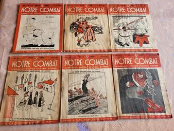 Lot 6 magazines Notre Combat, France 2WW 