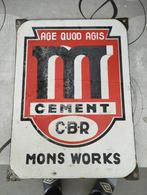 Emaille plaat van Cement Mons, Antiek en Kunst, Antiek | Email