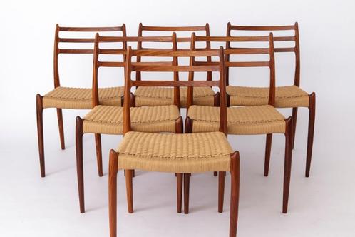 Stoelenset van 6 Niels Otto Møller – Model 78 (jaren 60), Huis en Inrichting, Stoelen, Ophalen of Verzenden