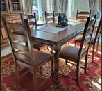 RUSTIEKE EETKAMER + LEDEREN SALON, Huis en Inrichting, Ophalen, Gebruikt, RUSTIEK, 4 tot 6 stoelen
