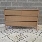 Commode 6 tiroirs en bois clair L120cm, 5 laden of meer, Ophalen, Nieuw, Eikenhout