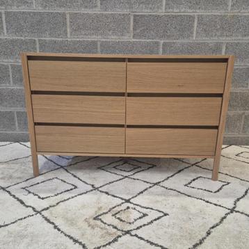 Commode 6 tiroirs en bois clair L120cm beschikbaar voor biedingen