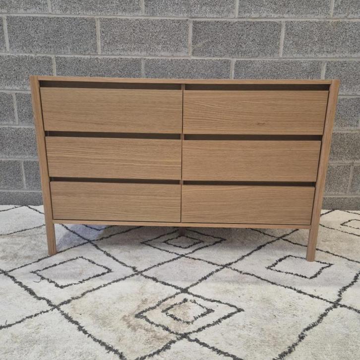 Commode 6 tiroirs en bois clair L120cm, Huis en Inrichting, Kasten | Ladekasten, Nieuw, Eikenhout, 5 laden of meer, Ophalen