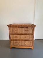 rieten ladenkast, Huis en Inrichting, Kasten | Ladekasten, Ophalen, Gebruikt, 50 tot 100 cm, 3 of 4 laden
